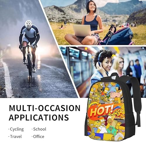 Miniatura 8 de Mochila de dibujos animados 3D Impreso al aire libre Mochilas de viaje multifuncionales Correas ajustables Casual Daypack, Dibujos animados-3