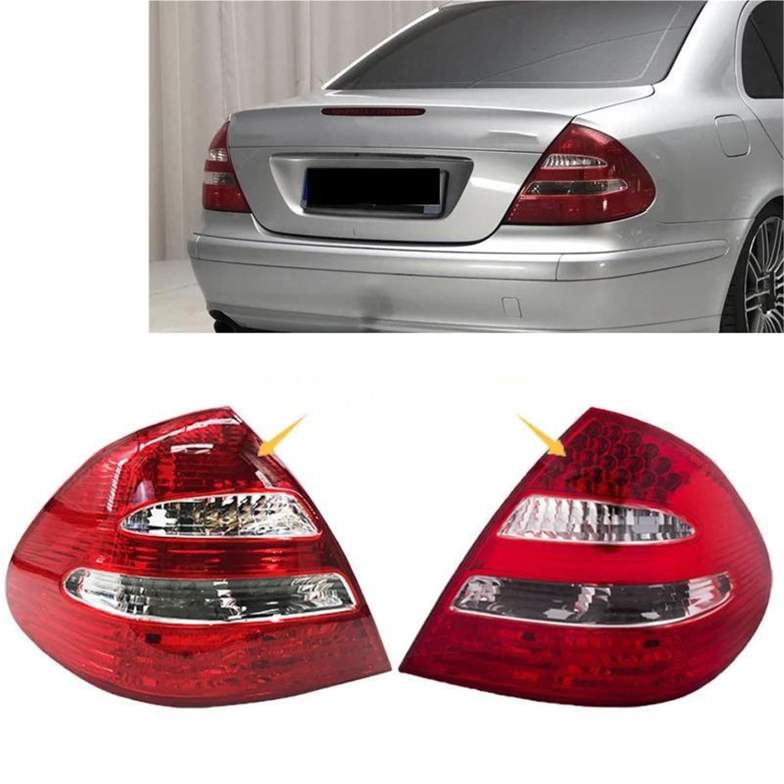Luces Traseras Piloto Trasero Para Mercedes Para Benz W211 E200 E220 E240 E280 2002-2006 Luz Trasera Luces De Freno Intermitentes Y Posición Piloto Trasero Luz De Freno(Sin bombilla,Izquierda)