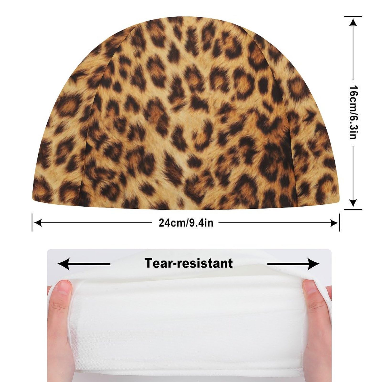 Swim Cap for Long, Short Hair Wild Animal Cheetah Leopard Print Swimming Caps Waterproof Bathing Shower Cap for Men Women Boys Girls