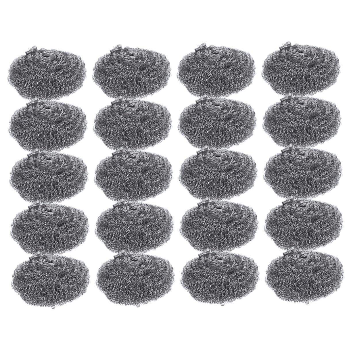 Gatuida 20 Piezas de Fregadores de Acero Inoxidable para Ollas y Sartenes, No Dañan la Superficie, Reemplazables, Adecuado para Limpieza en Cocina