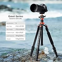 Vista 2 de K&F Concept Trípodes de cámara de 68 pulgadas/68.9 in, trípode de viaje compacto con monopie, capacidad de carga de 22.0 lbs/22 libras, cabezal