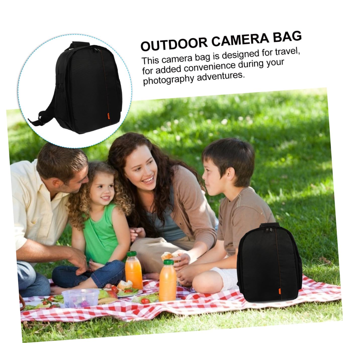 Angoily Borsa per Fotocamera Multi-griglia Piccola Custodia Digitale Protezione Completa, Zaino Portatile Leggero per Fotocamera e Accessori, per Viaggi e Uso Outdoor