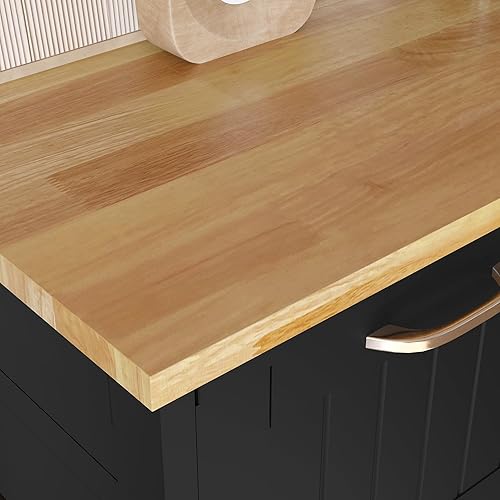 Miniatura 9 de Isla de cocina rodante, carrito de cocina de hojas sueltas con almacenamiento abierto, blanco