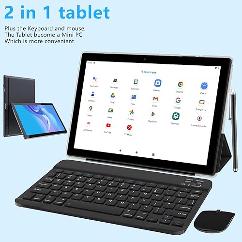 Miniatura 3 de Tableta con teclado Android 13 Tablets 2 en 1 Tablet 12GB+128GB, 10 pulgadas Tablets Set incluye funda ratón lápiz lápiz lápiz pantalla película
