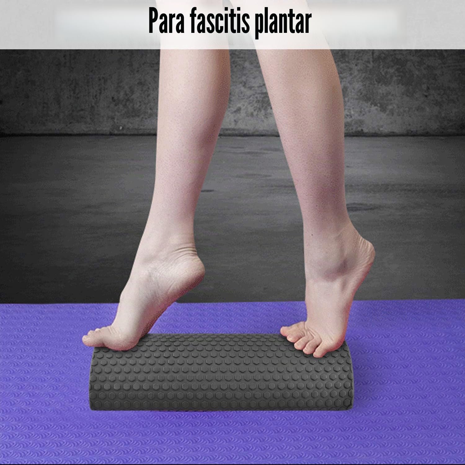 Yoassi Medio Rodillo de Espuma para Yoga 30cm, Pilates y Fitness, Cilindro Medio de Foam para Pantorrillas, Ejercicio de Pie y Cuello, Liberación Profunda de Tejido Miofascial y Alivio de Dolores