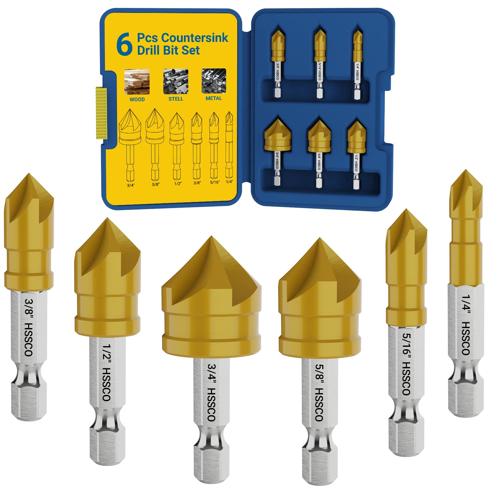 M35 Countersink Drill Bits - 6 Piece Set -1