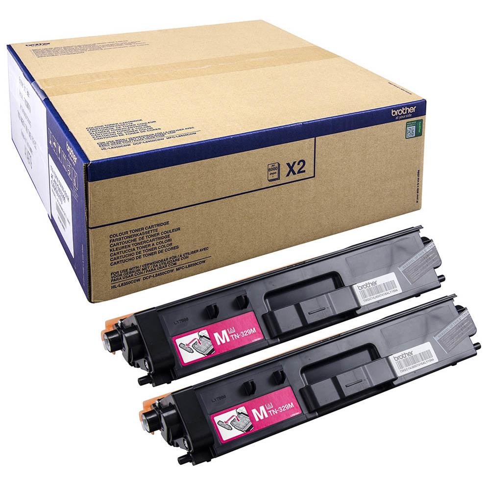 Brother TN-329M Magenta-Toner, 2er Pack für HLL8350CDW