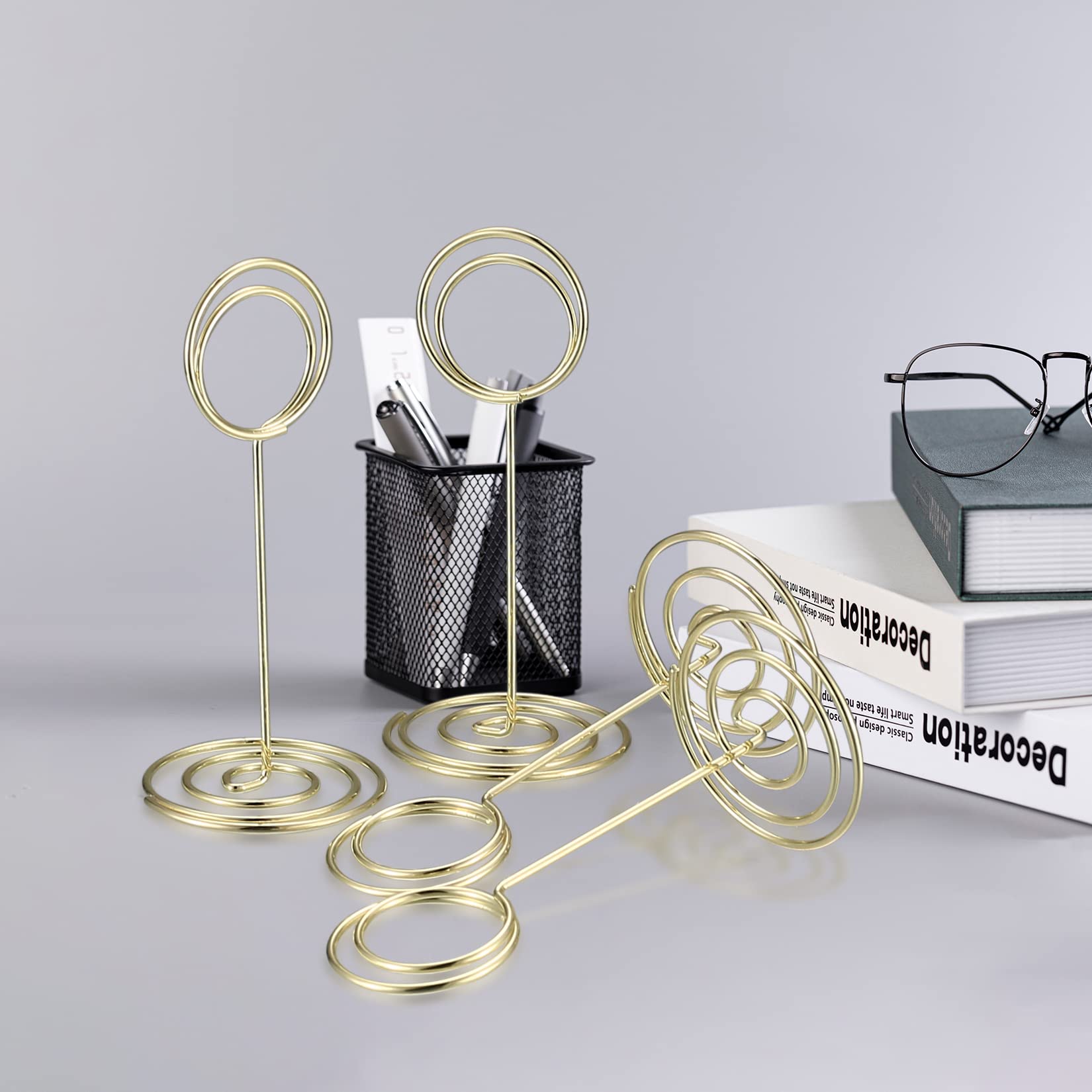 20x Tischkartenhalter Aus Draht – Goldfarben, Höhe 8,5 Cm – Für Hochzeit, Büro, Restaurant