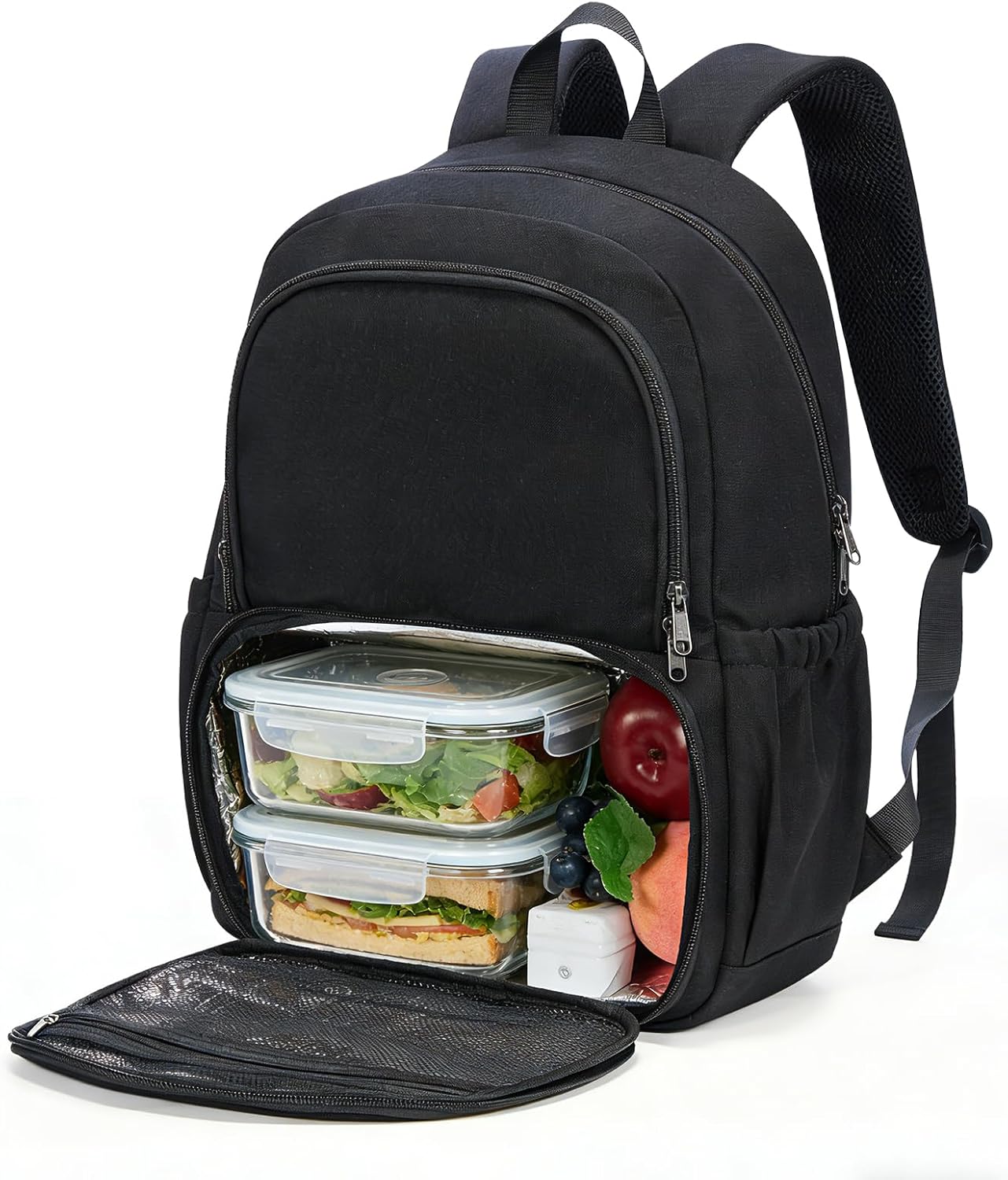 coowoz Lunch Backpack for Men Women,15.6 Inch Laptop Backpack with Lunch Compartment,Water Resistant Insulated Cooler Work College Backpacks