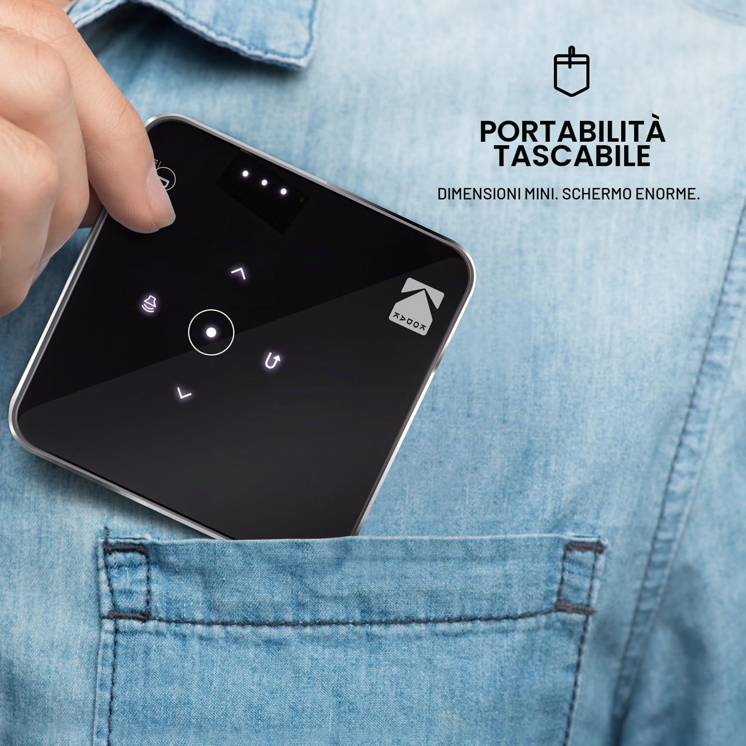 Kodak Ultra Mini Proiettore portatile- Supporto HD 1080p Nero LED DLP Proiettore Pico ricaricabile- Display da 100", Altoparlante integrato- HDMI, USB e Micro SD- Compatibile con iPhone iPad, Android