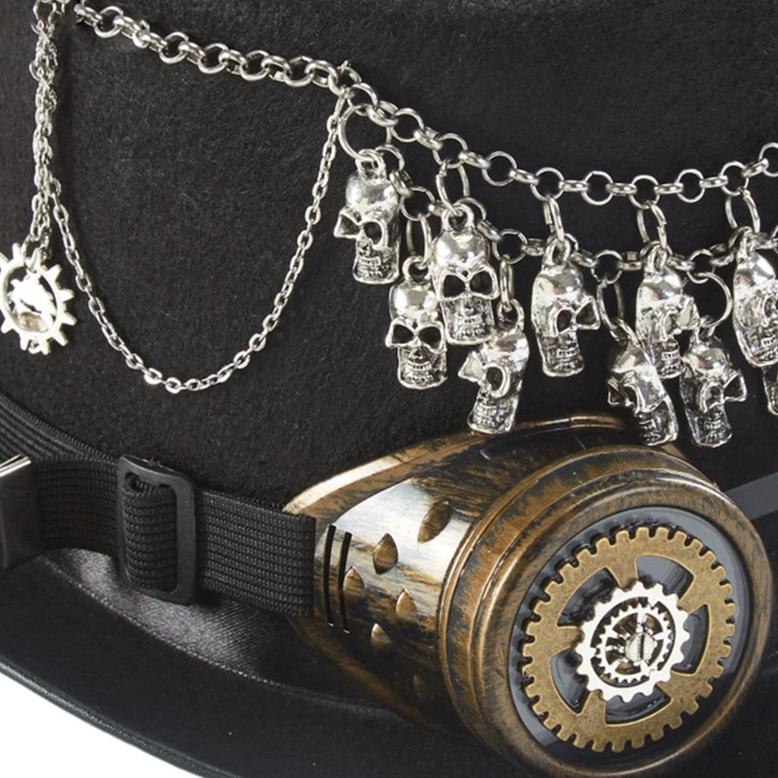 Cappello Steampunk Cosplay regolabile Prop Skull Headwear | Cappello Steampunk per adulti, cosplay, con occhiali, per fotografia di scena, feste in maschera, carnevale