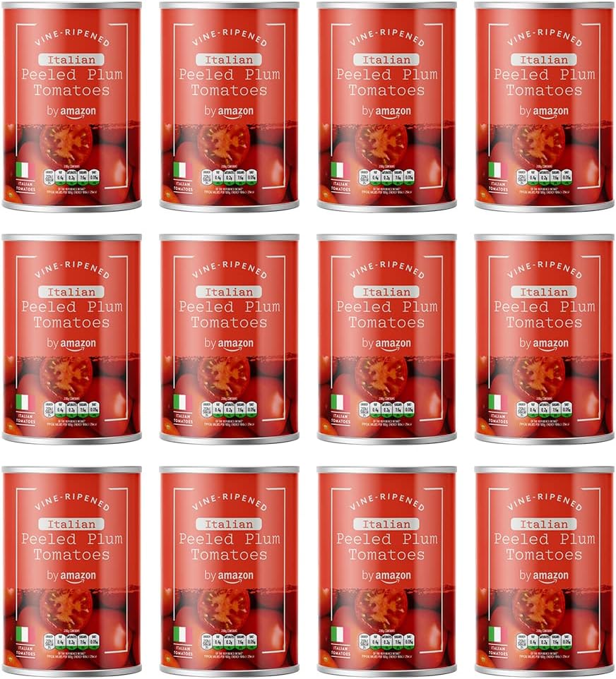 by Amazon Plum Peeled Tomatoes, 400g, Pack of 12