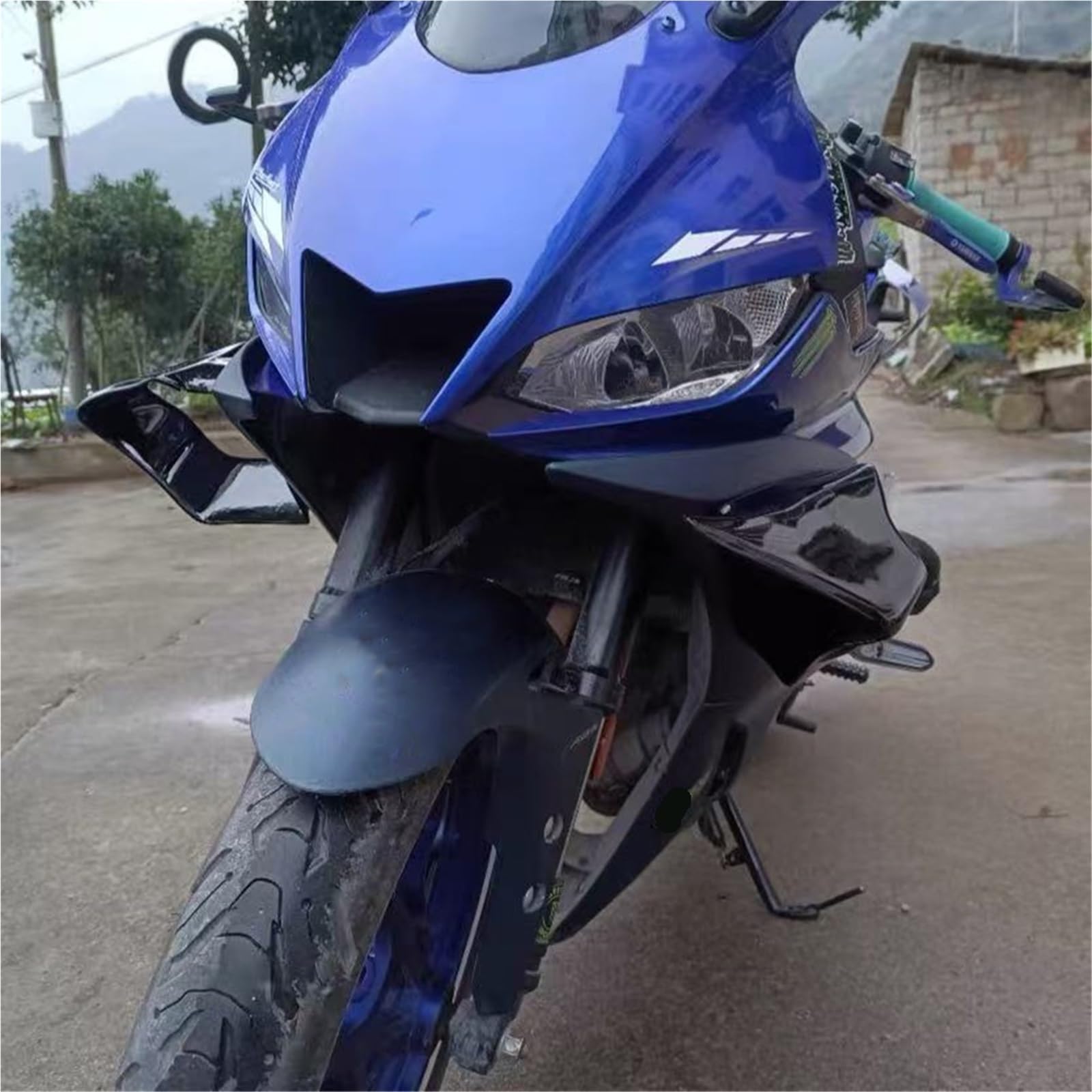 Front Bumper Splitter dachowy Pasuje do Yamaha YZFR1 2015-2024 YZFR6 2017-2023 Skrzydło, prowadnica powietrza, spojler, lotka, stała osłona skrzydła