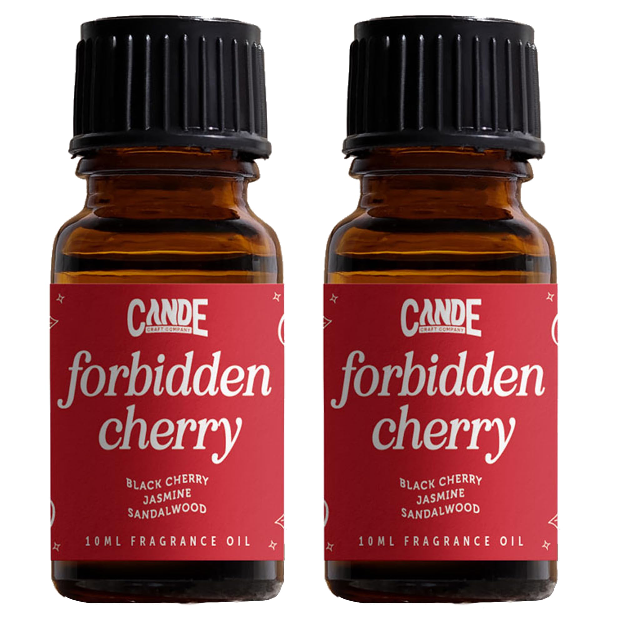 CANDECraftCo Premium Fragrance Oil – Diffuser Oils Fragrances Scented for Home, Candle Soap Making Supplies, Aromatherapy Blends for House (0.34 Fl Oz) (2-Pack, Forbidden Cherry)