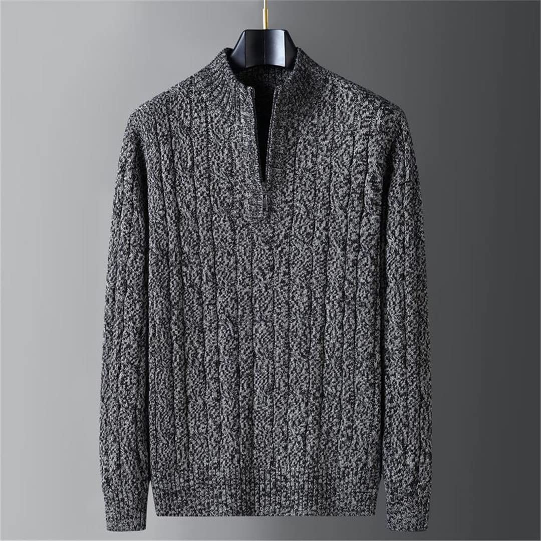 Vogrtcc Maglione a collo alto mezza cerniera maglione lavorato a maglia maglione maglione vintage