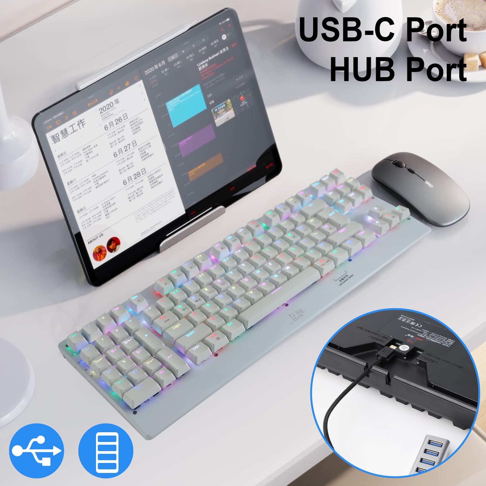 Amazon.com: Neepoolock ZY-2216 Left Handed Keyboard, BT/2.4Ghz/USB