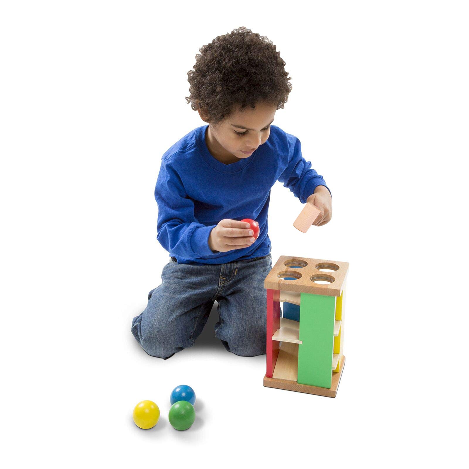 18 piezas Mini martillo de madera creativo golpeando mazo educativo para niños y niñas 3