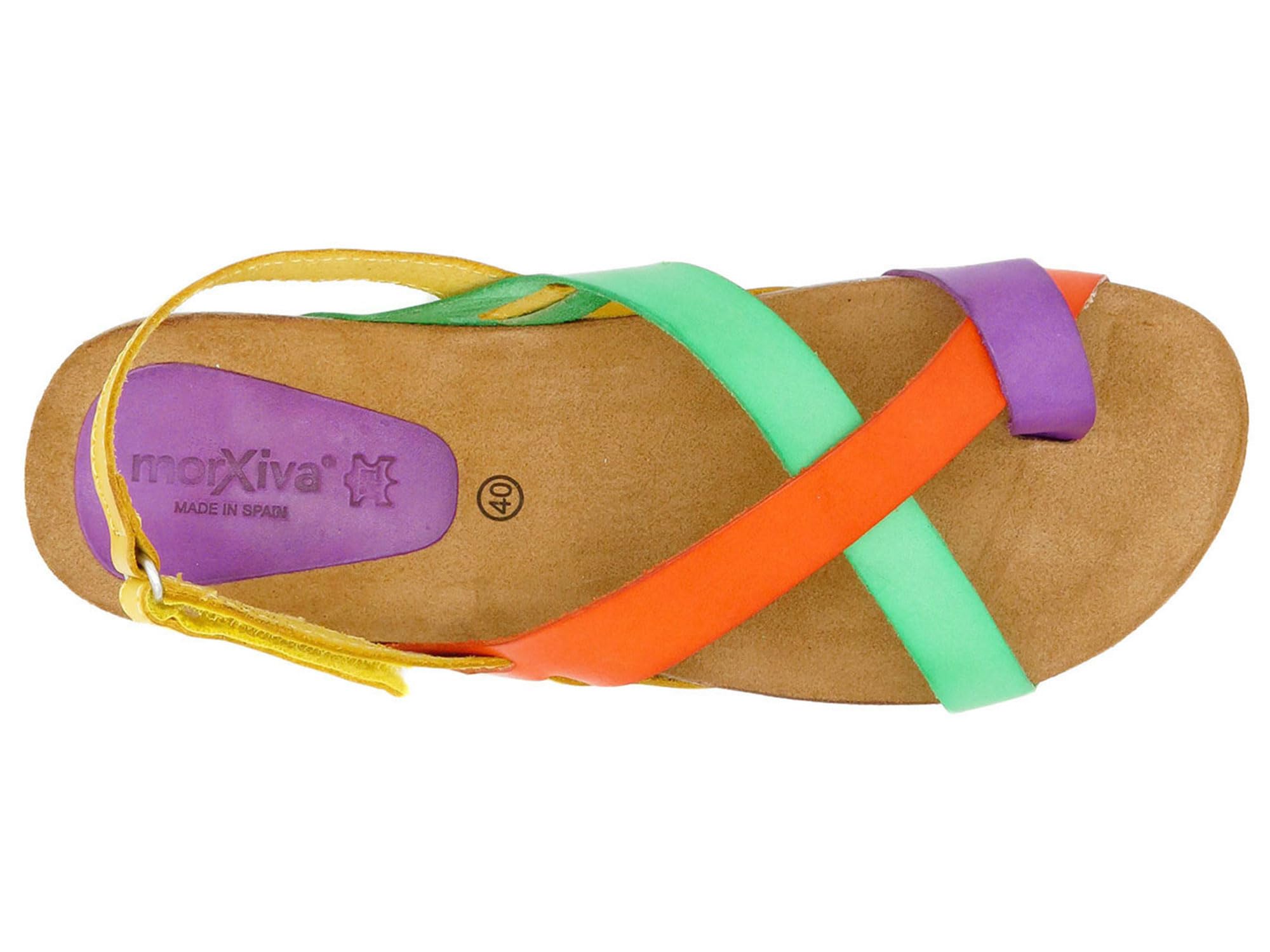 Damen Sandalen Leder Sommerschuhe Korksohle Echtleder Fußbett