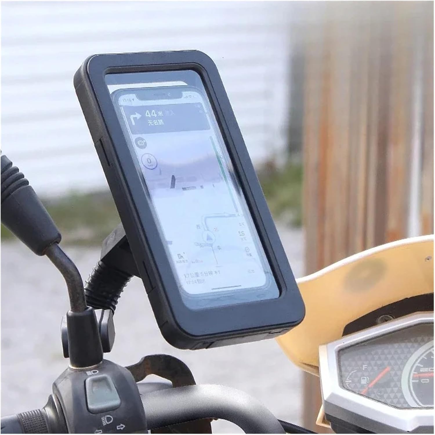 Bike Phone Mount Waterproof Motorcycle Bike Mobile Phone Holder Support Universal Bicycle GPS 360° Swivel Adjustable Cellphone Bicycle Phone Holder(for-Bicycle)