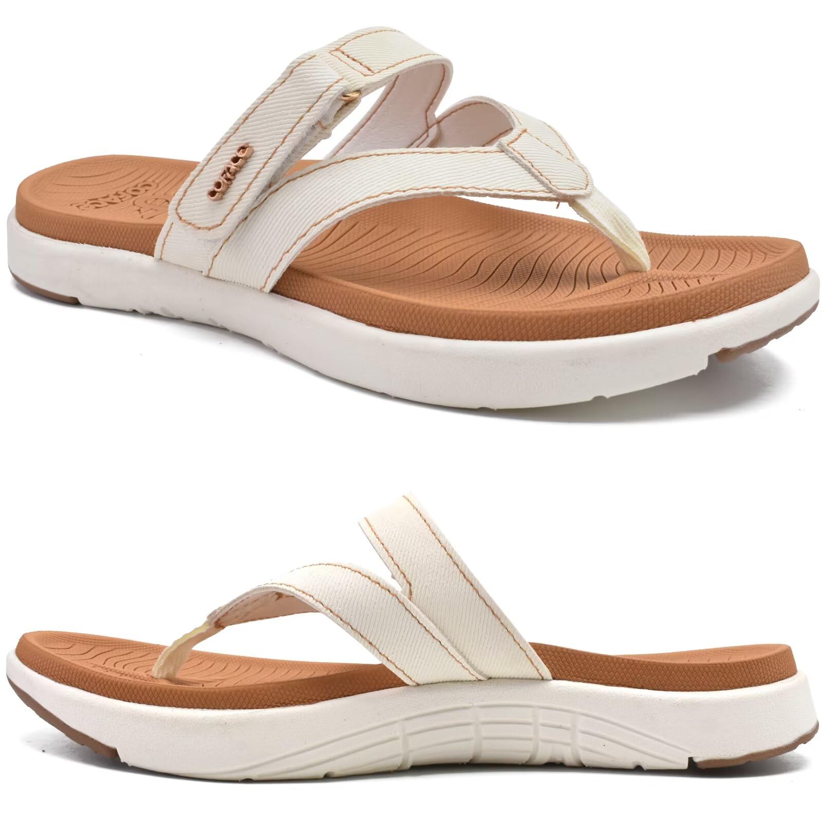 COFACE Infradito Donna Moda Ortopediche Estive Comode Pelle Cuoio Supporto Arco Plantare Flip Flop Doccia Spiaggia Piscina Aperte Leggere Eleganti Ciabatte Antiscivolo Gomma Suole