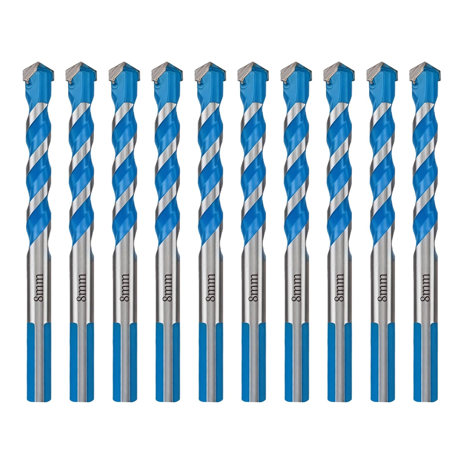 HPMAISON Concrete & Masonry Drill Bit Set, 10Pcs Multi-Function Bit, 8mm Industrial Strength Carbide Tip Drill Bit - Image 2