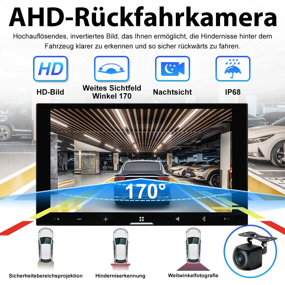 4+64GB Android 15 Autoradio für Volkswagen Polo MK4 2001-2009 9N 9N3, 7 Zoll Touchscreen mit Wireless CarPlay & Android Auto, GPS Navigation, Bluetooth, WiFi, DSP, RDS AM/FM, AHD 1080P Rückfahrkamera
