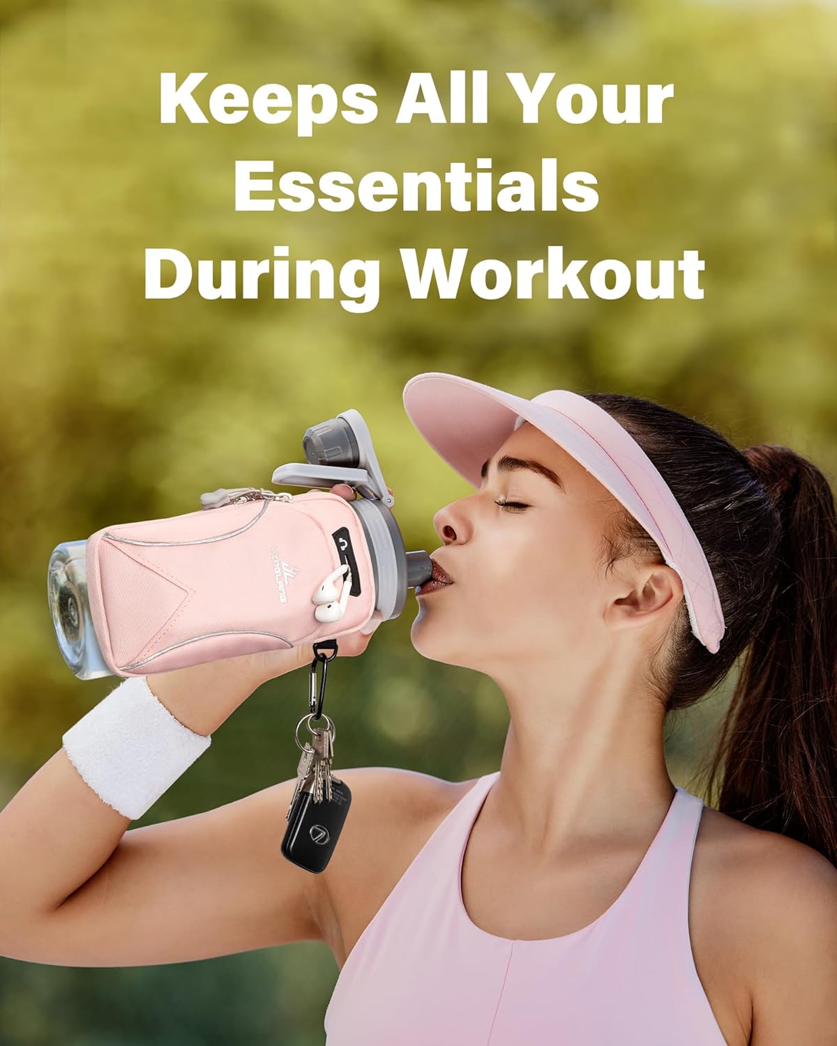 Gym Water with Phone Holder & Wallet, Water Bottle Caddy Versatile Sleeve Bag for Running Sports & Daily Use - Image 4