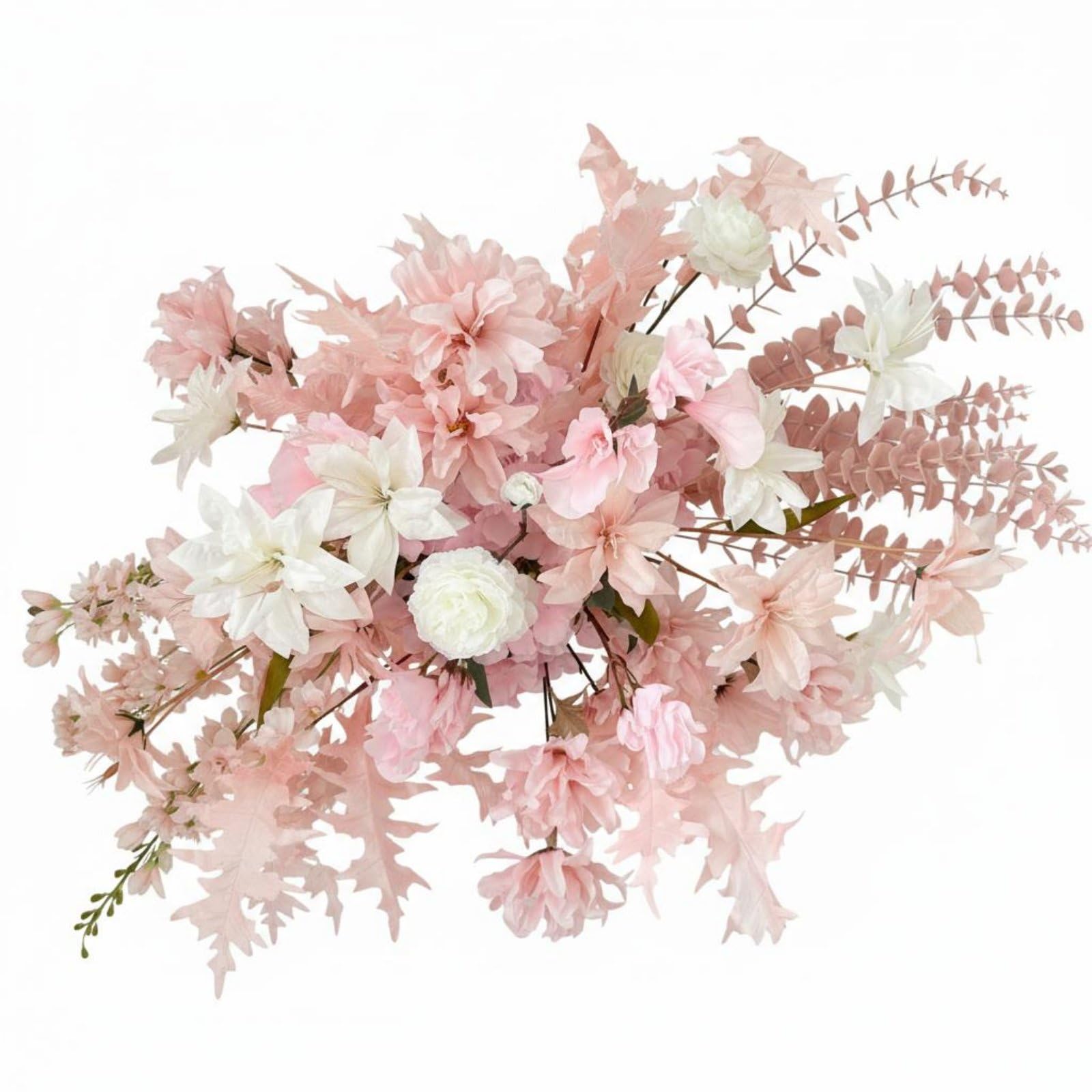 predolo Composizione Floreale per Eventi Composizione Fiori da Pavimento Aisle Decorazione Sfondo Bouquet Scenico in Fiori Sintetici Riutilizzabile Adatta a, Bianco