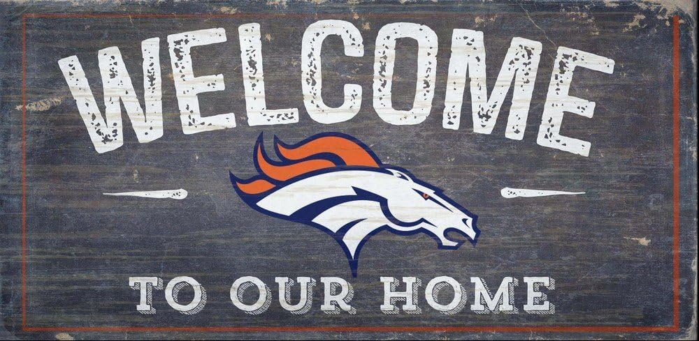 Fan Creations N0654-DEN Denver Broncos Welcome Distressed 6 X 12 Denver Broncos Distressed 6 X 12, Multi