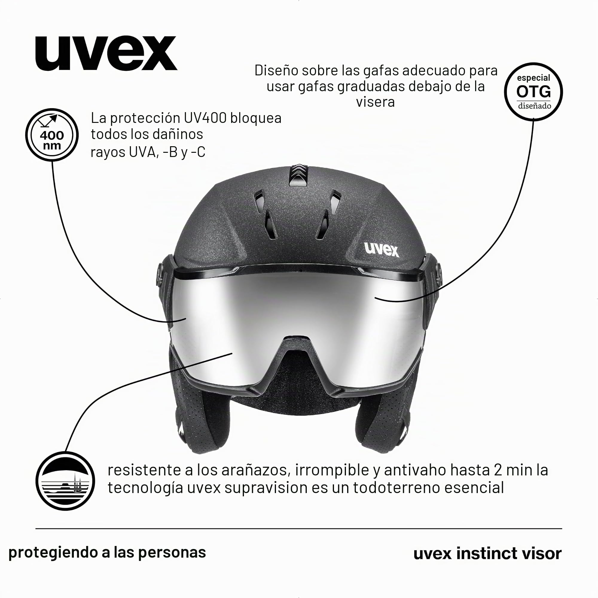 uvex Instinct Visor Casco de esquí, Adultos Unisex