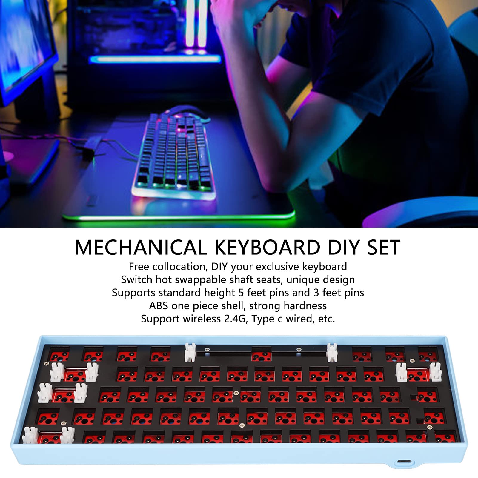 Amazon | XTevu カスタマイズ ゲーミング キーボードキット、RGB 60