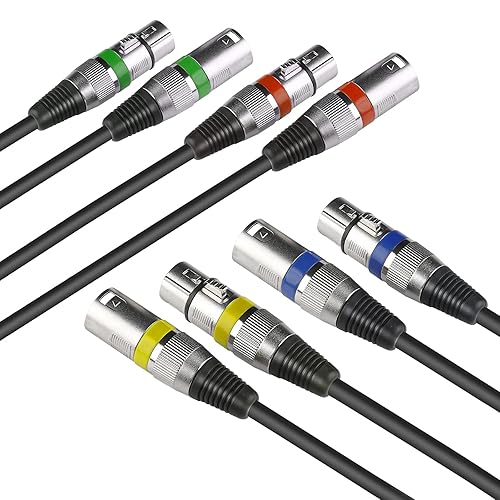 Miniatura 9 de MAD OWL Cables XLR de 3 pines macho hembra XLR, cable XLR, conectores de extensión de cable para luces de escenario, conexión de señal DMX (paquete