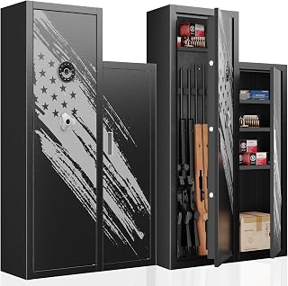 8-10 Gun Safe,Gun Safe for Rifles and Pistols,Large Gun Cabinet,Rifle Safe for Home, Gun Safes & Cabinets for Rifles and Shotguns and Handguns with Bullet Locker,Removable Shelf and Gun Rack - Karini