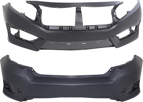 Garage-Pro Juego de cubiertas de parachoques compatible con Honda Civic Primed 2016-2018, Sedán, para modelos DX/EX/EX-L/EX-T/LX/LX-P/Touring,