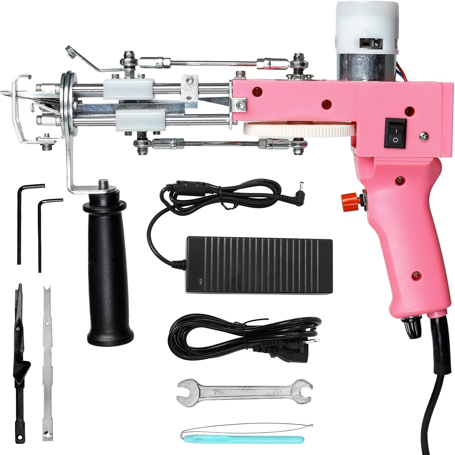 Tufting Gun Kit for Cut Pile & Loop Pile Rugs, Adjustable Speed, 360° Handle, DIY Carpet Weaving Tool for Beginners & Professionals