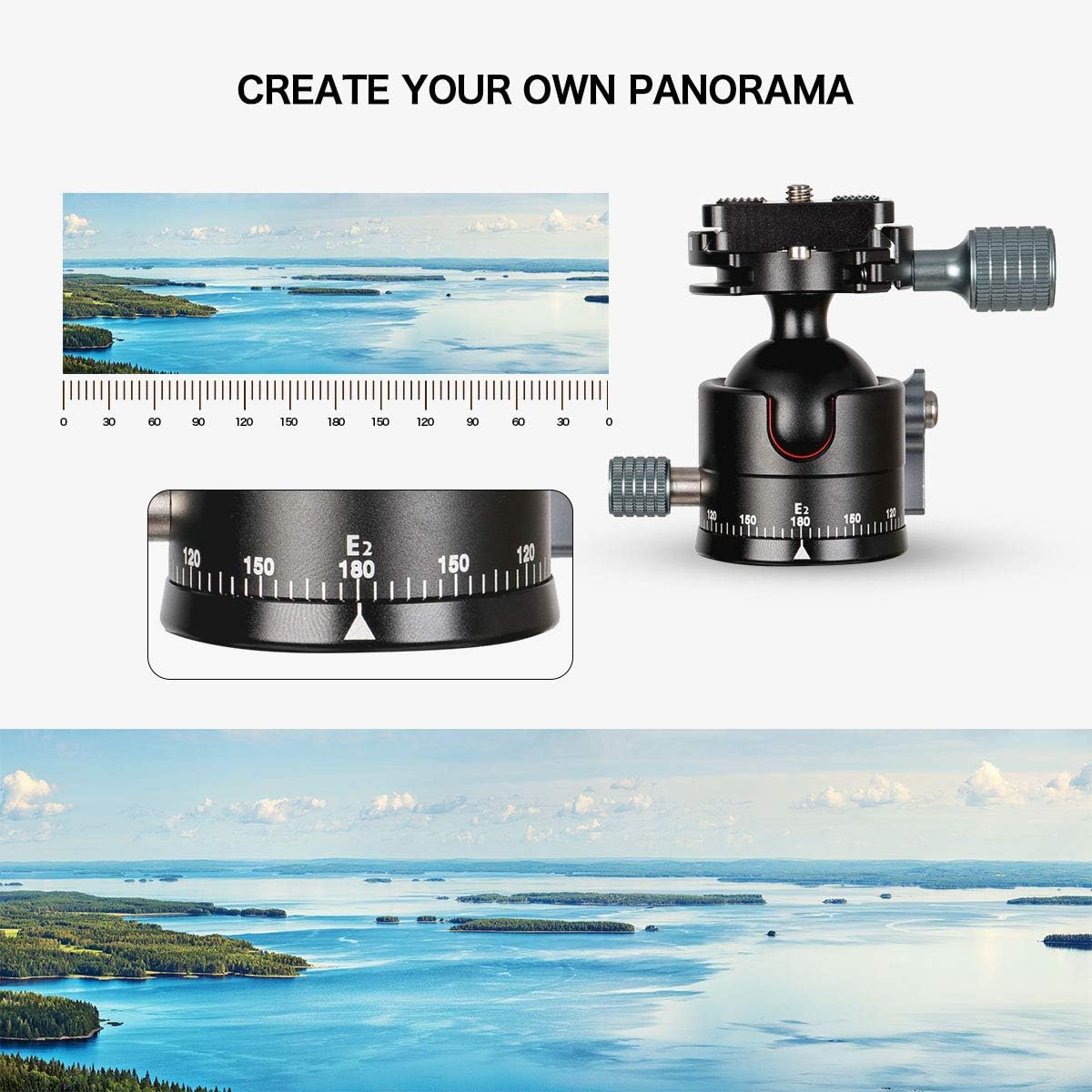 Bеѕt Cуbеr Dеаlѕ 🔥 Koolehaoda Low Profile Ball Head, Φ36mm Ball Diameter All Metal Tripod Head with 1/4 Screw Arca Swiss Quick Release Plates for DSLR Cameras Tripods Monopods, Max Load 33lbs / 15KG -(E2)