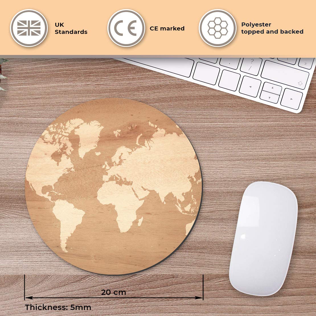 Destination Vinyl Ltd Satellite Earth Space NASA - Flexible Round 5mm Rubber Mouse Mat Pad Office Home Novelty Printed Desk Accessory 2402
