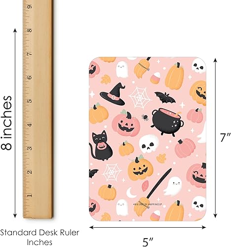 Miniatura 5 de Big Dot of Happiness Pastel Halloween - Tarjetas de bingo y marcadores - Juego de bingo de fiesta de calabaza rosa - Juego de 18