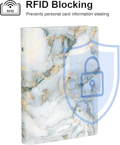 Miniatura 5 de Organizador de tarjetas de visita, soporte para tarjetas de visita RFID, libro de tarjetas de cuero delgado, bolsillo para tarjetas de nombre para
