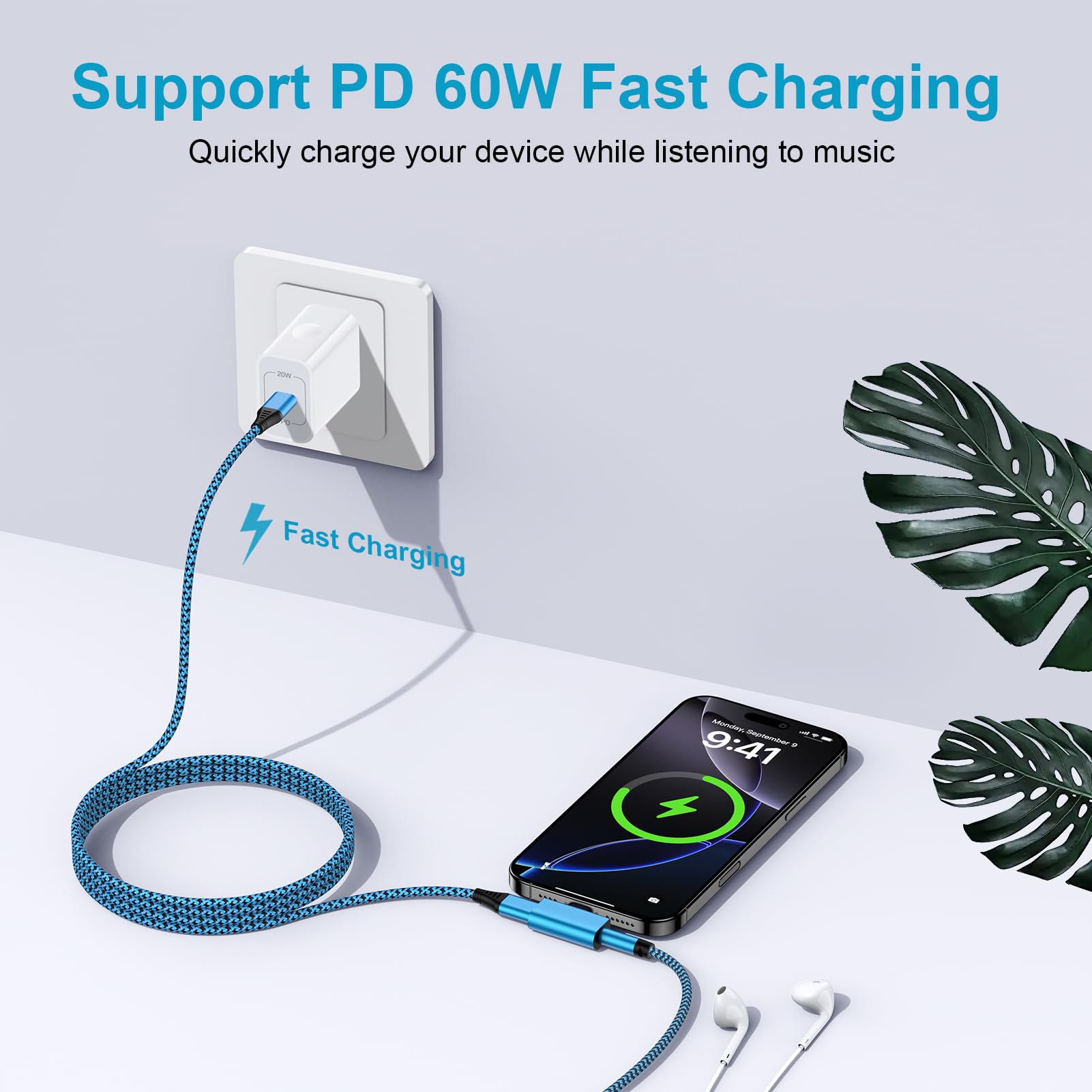 Adattatore da USB C a 3,5 mm per cuffie e caricabatterie, adattatore 2 in 1 da USB C a jack audio Aux con PD 60 W per ricarica rapida Dongle per Samsung Galaxy S25 Ultra/S24 FE/A17/A16/A56/Z Flip7