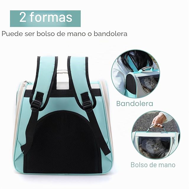 Foto 4 de 7 de PETCUTE Aerolínea Aprobada Mochila para Perros,Transpirable Mochila para Mascota con Correa de Seguridad…