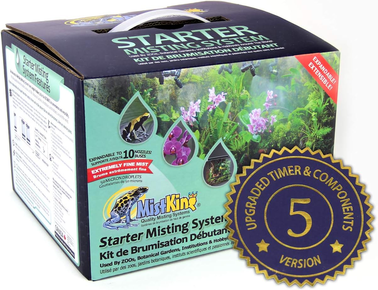MistKing MKSMS5-125-50 5th Generation Starter Misting System Package for Deck and Patio Cooling, Terrarium Habitats, and Greenhouse Applications