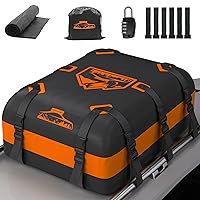 Rymopuey Box Tetto Auto 20Cu.Ft/566L, Baule Auto Tetto Inimpermeabile 1000D Arancia