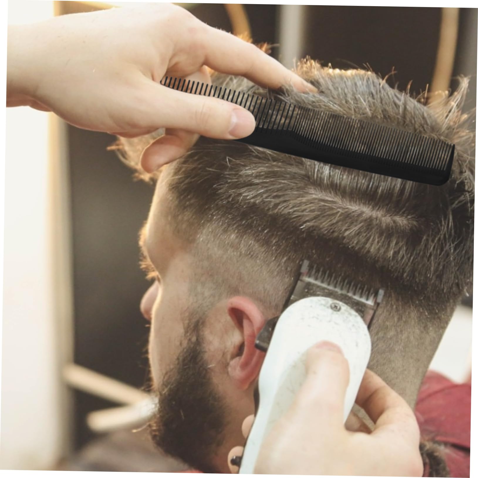 Didiseaon Tijeras De Peluquería Sencillas Tijeras De Dientes Planos De Barbero De Acero Inoxidable Para Salón De Peluquería