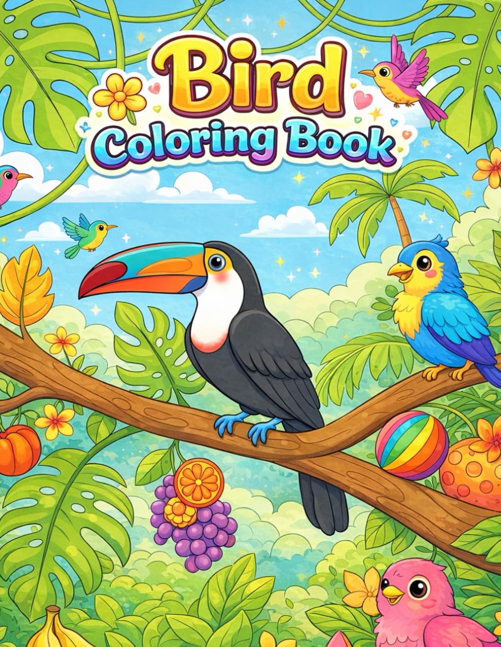 Bird Coloring Book: Bird Coloring Book A Fun and Adorable Coloring Book for Kids!