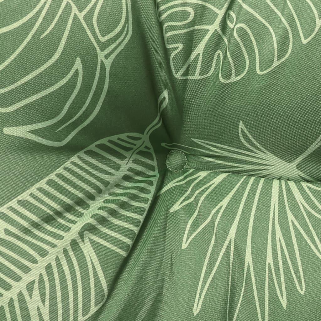 Palettenkissen 2er Set mit Blattmuster - Bequeme Palettenauflagen aus Oxford-Gewebe für Outdoor und Indoor - Inklusive 1x Sitzkissen 110x58cm und 1x Rückenkissen 110x30cm