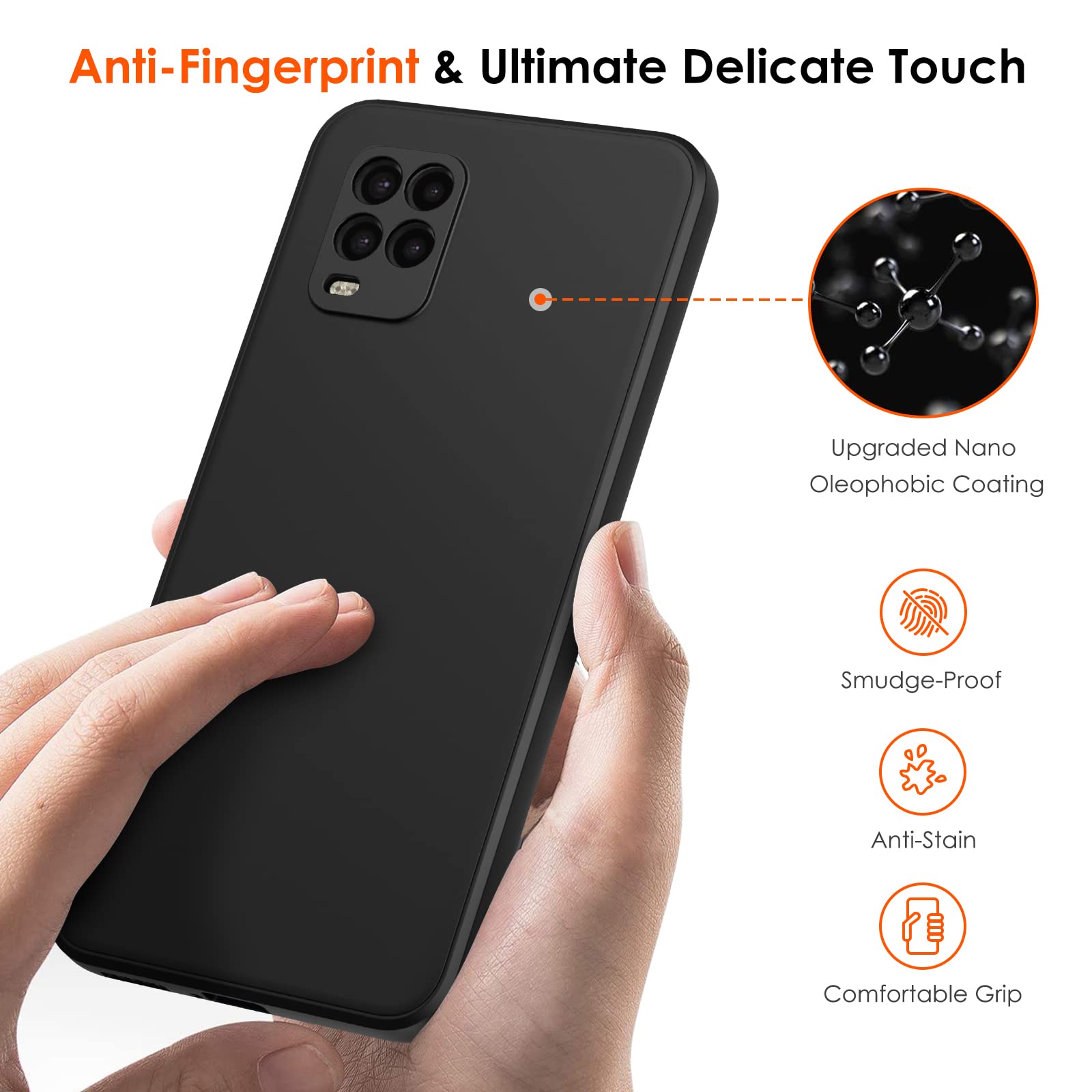 Ivoler Noir Mat Coque Avec Protection Caméra Pour Xiaomi Mi 10T Lite