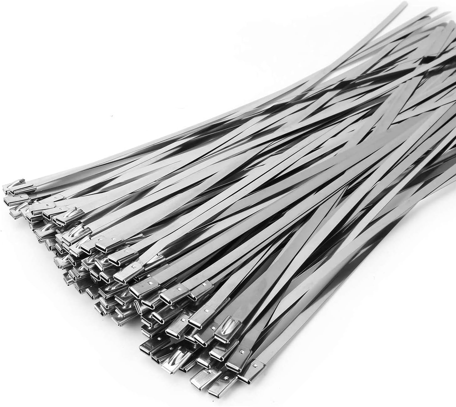 10-Pack Stainless Steel Cable Clamps With PVC Coating - 4.6mm X 300mm Pipe & Hose Ties