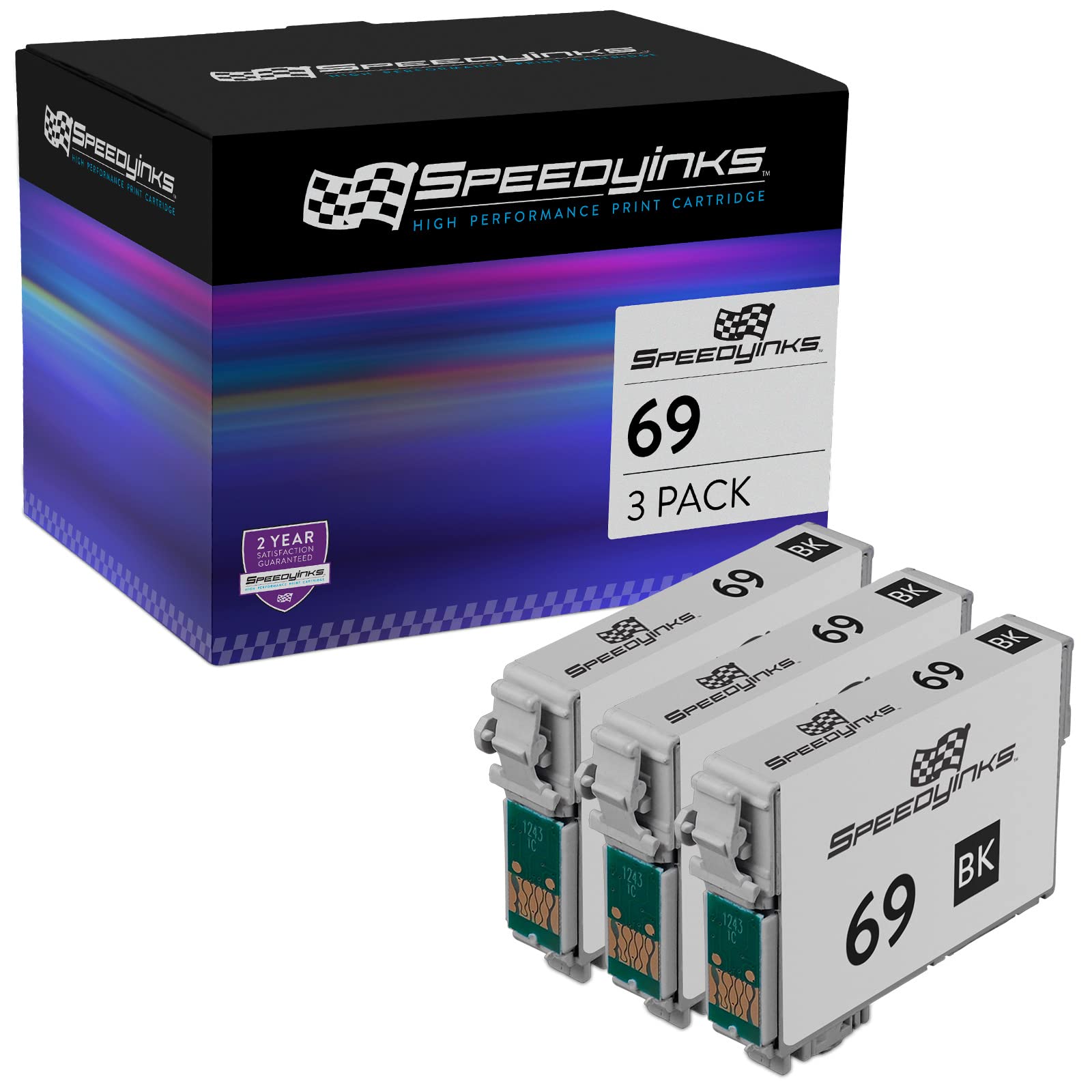 Speedy Inks Remanufactured Ink Cartridge Replacement for Epson T069120 ( Black , 3-Pack )