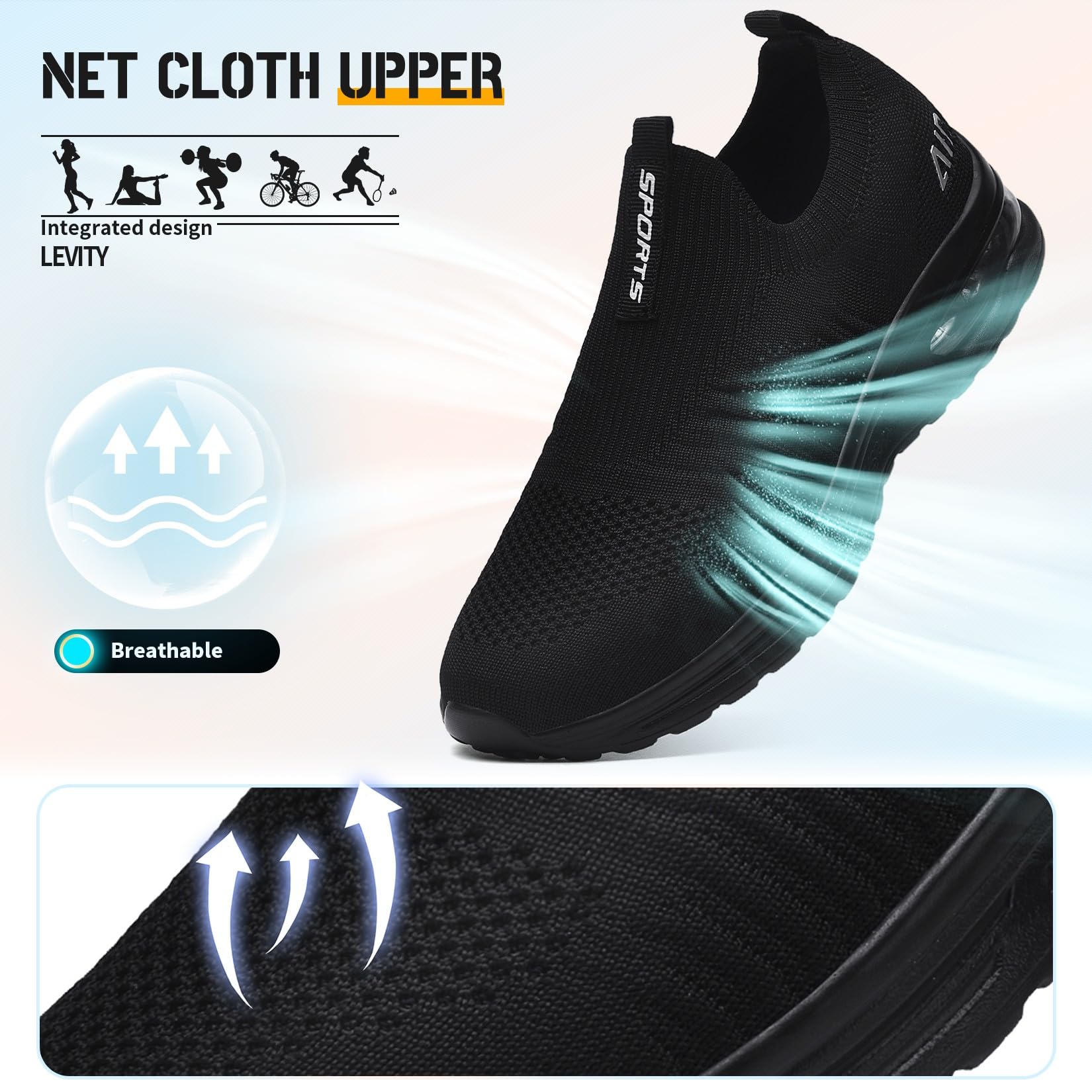 Littleplum Zapatillas deportivas para mujer, ligeras, cómodas, transpirables, de malla